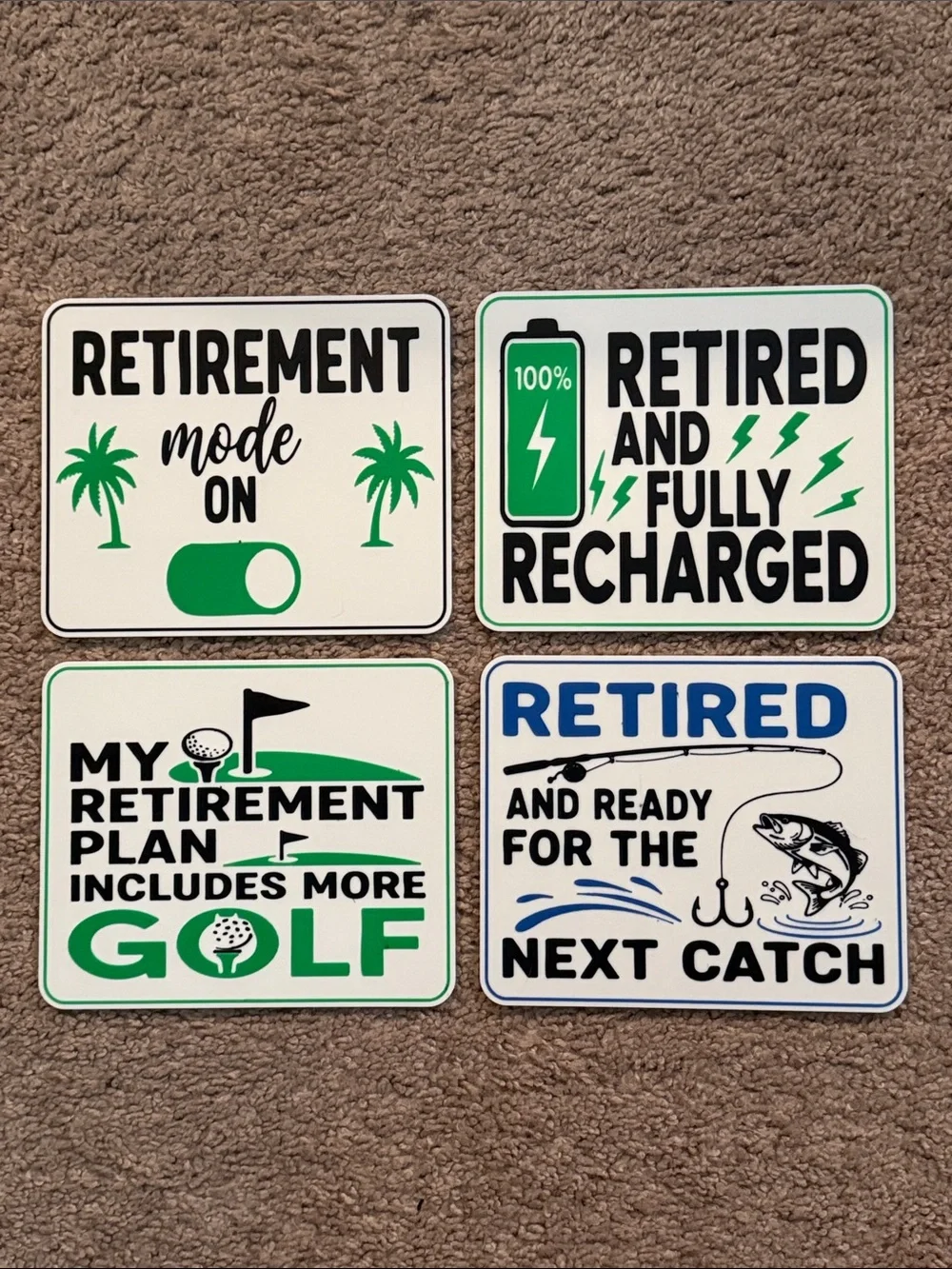 Retirement sign Set - 3D printed 6” x 5” qty4 - Picture 1 of 6
